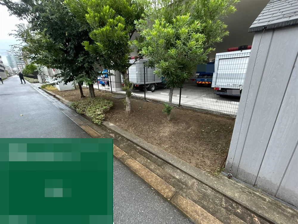 大阪府大阪市都島区 施設 管理間隔が空いていた植栽枡・花壇の草刈り